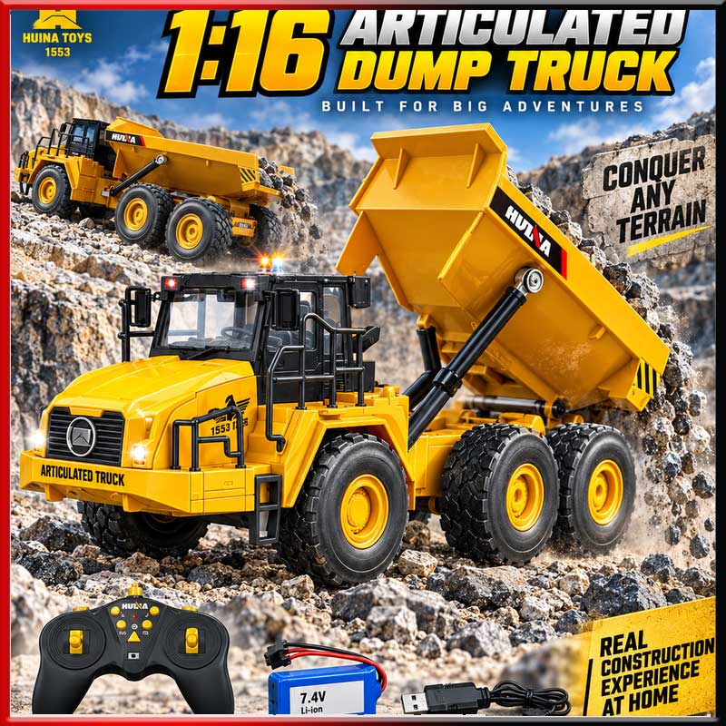 Dump Truck Toy - Huina Remote Control Dump Truck Alloy