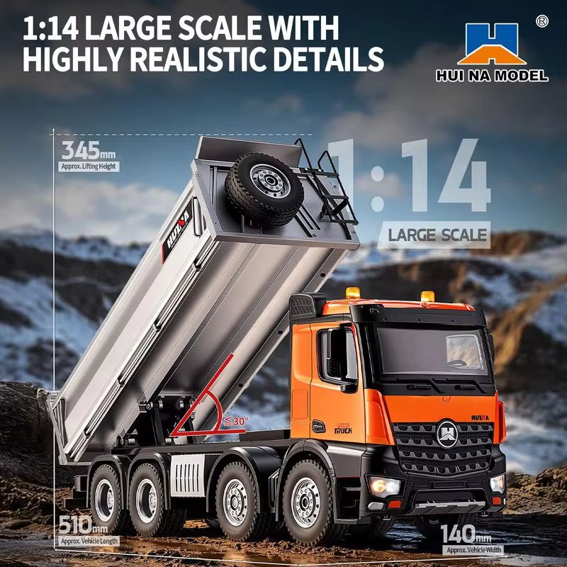 Huina 1 14 Scale 13Ch Alloy Rc - Dump Truck Toy ulasan dan harga