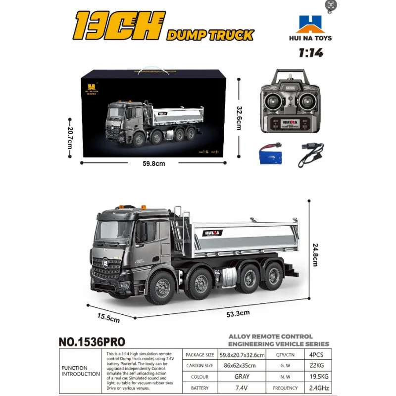 Huina Heavy-Duty 1/14 Scale 2. - Dump Truck Toy ulasan dan harga